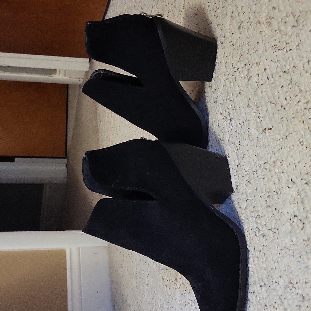 Black suede booties size 8.5